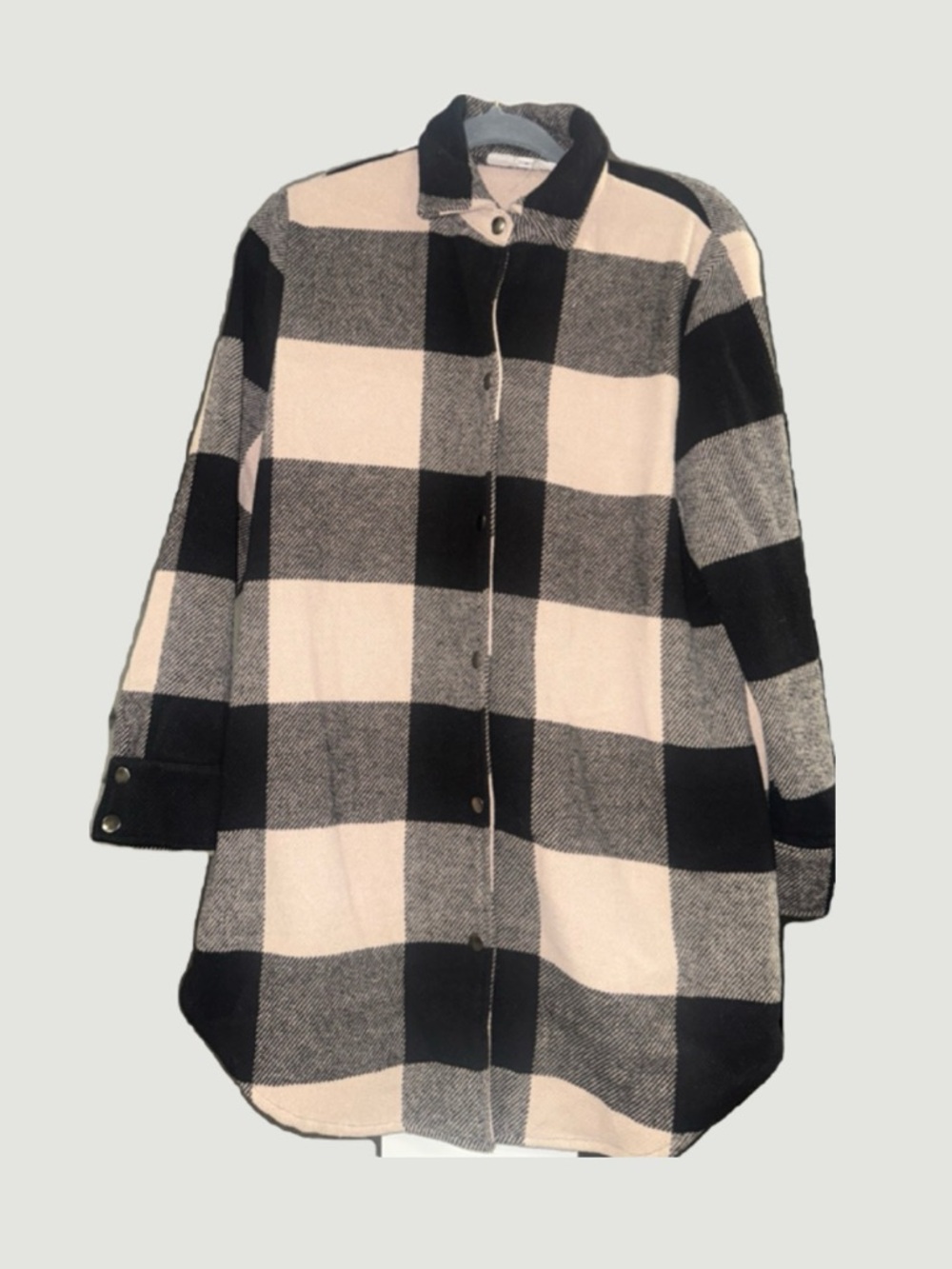 REVOLVE Black and Cream Plaid Trench Coat